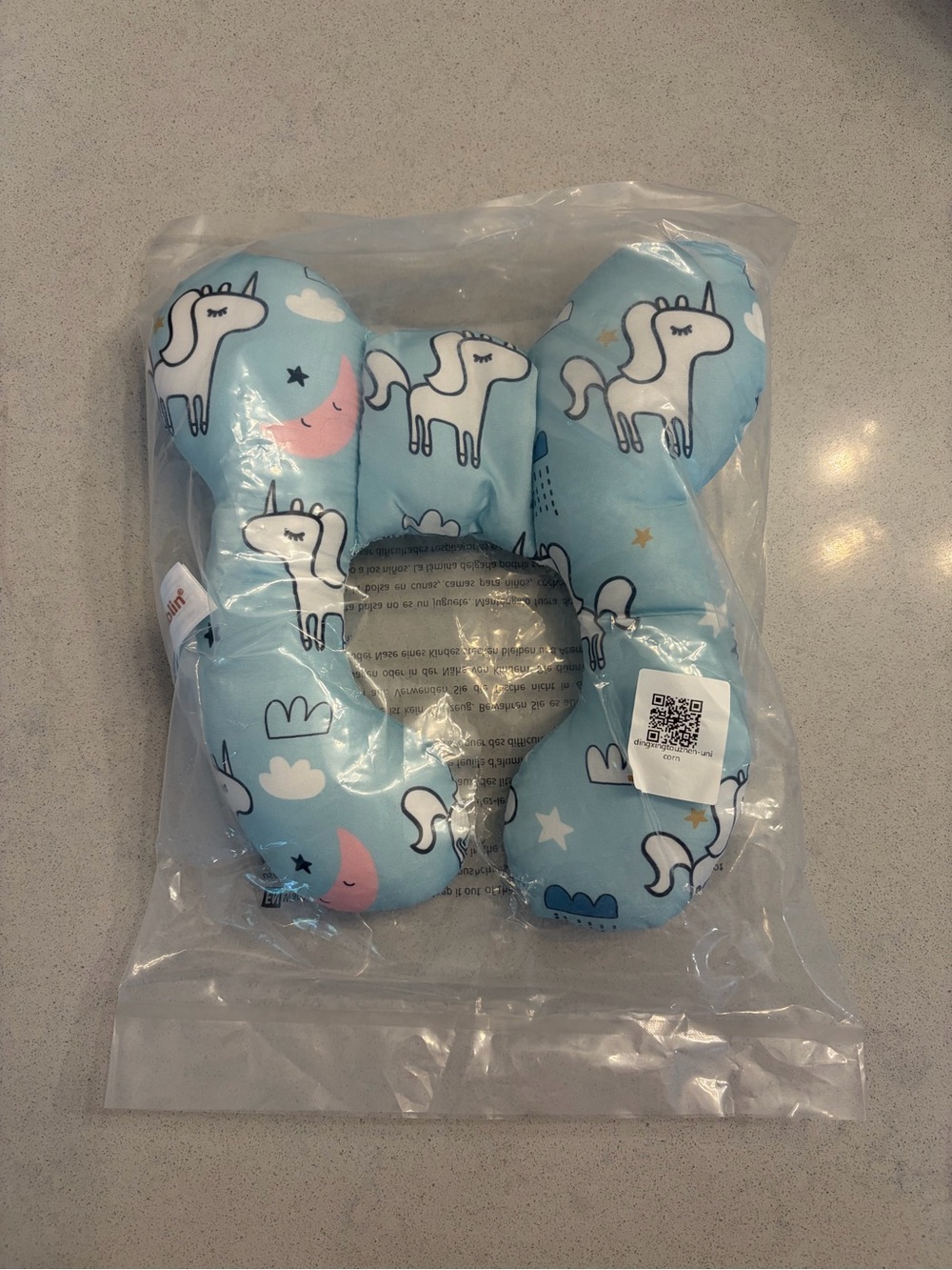 Infant Unicorn Neck Pillow - Light Blue